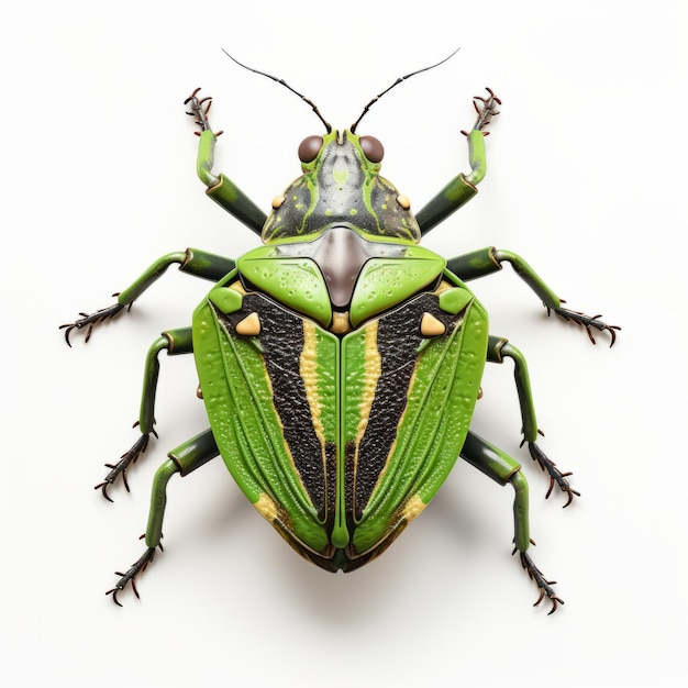 3d Stink Bug op witte achtergrond Symmetrische en zeer gedetailleerde insectenkunst