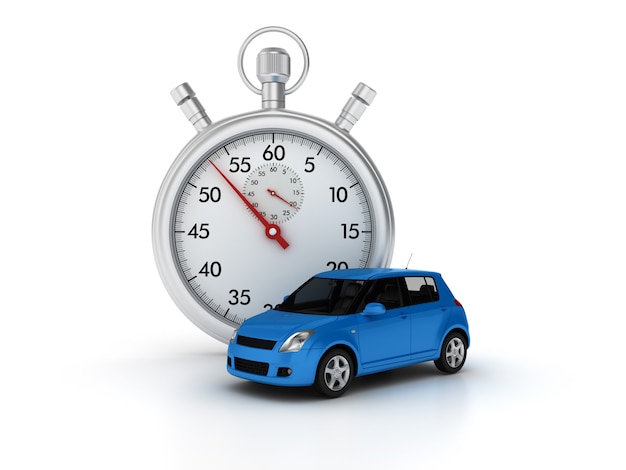 3D-stopwatch met auto