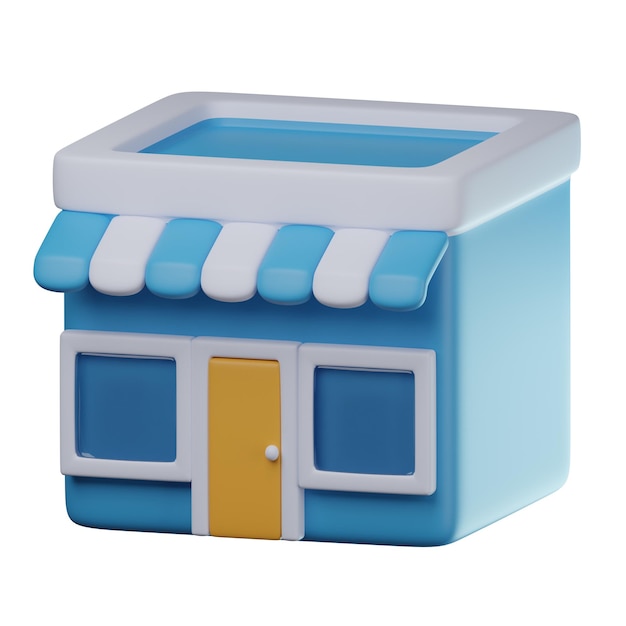 3D Store Building Illustration