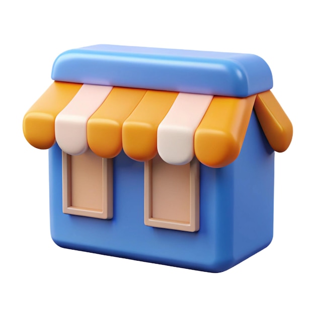 3D ストアフロント アイコン 麗なデザインと鮮やかな色彩で小売ブランドとオンラインショッピングプラットフォーム