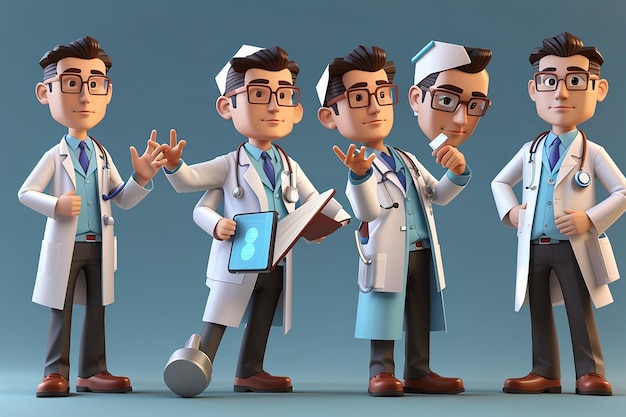 3D stripfiguur dokter