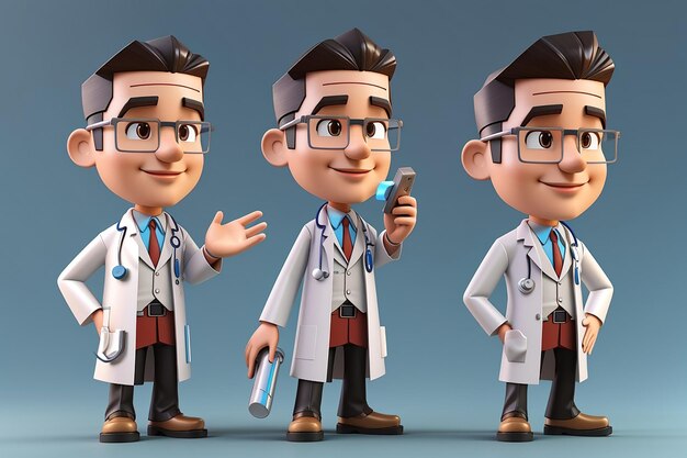 3D stripfiguur dokter