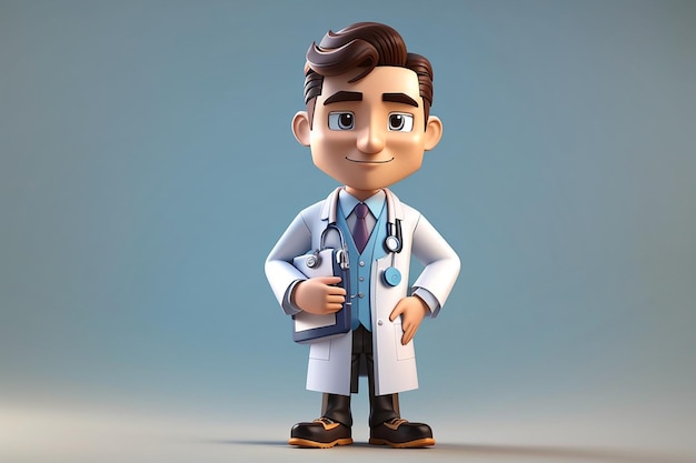 3D stripfiguur dokter