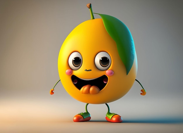 3D stripfiguur van fruit