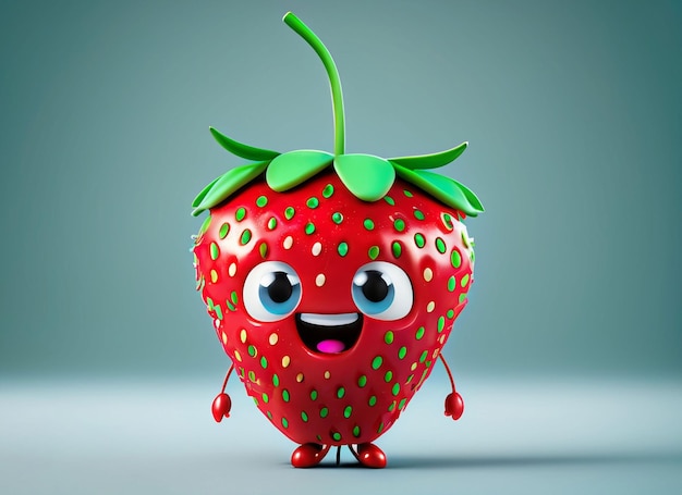 3D stripfiguur van fruit