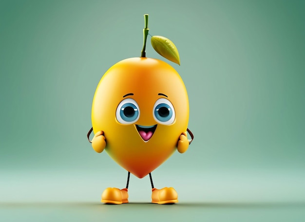 3D stripfiguur van fruit