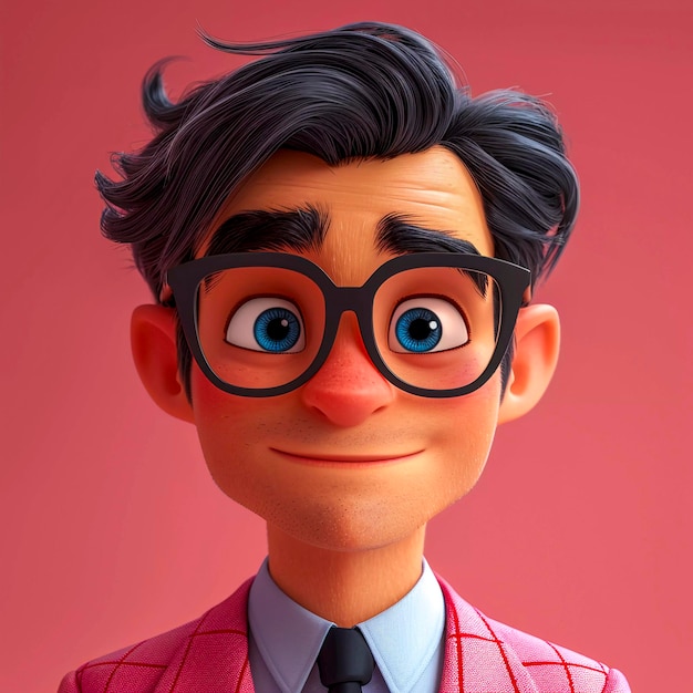 Изображение профиля аватара в 3D-стиле с изображением мужского персонажа Генеративный искусственный интеллект