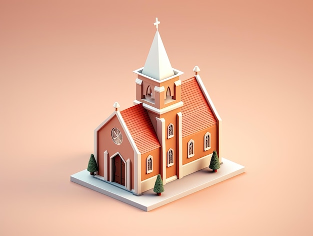 Foto icona dell'app cristiana della chiesa in stile 3d isolata su sfondo colorato ia generativa