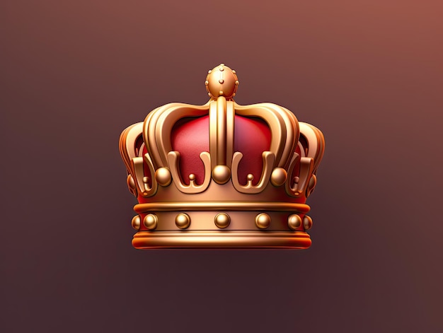 Photo 3d style crown app icon for game design logo graphic generative a