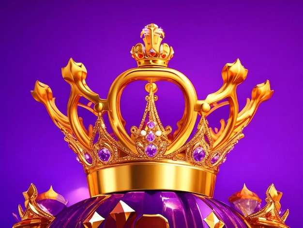 3d style crown royal app icon isolated on colorful background ai generated