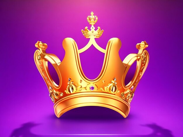 3d style crown royal app icon isolated on colorful background ai generated