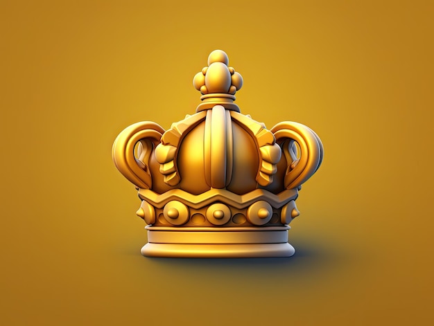 3d style Crown royal app icon isolated on colorful background Generative AI