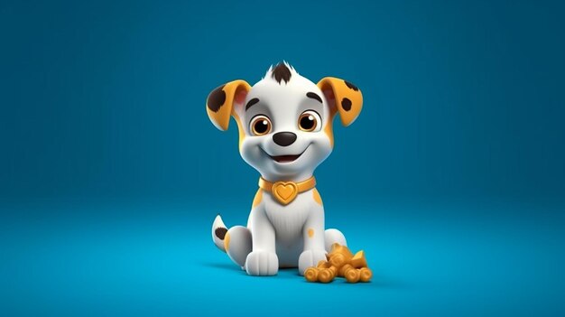 Photo 3d style cute cartoon doggy wallpaper generative ai