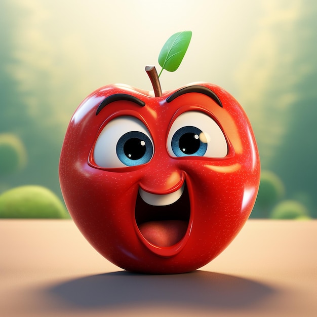 Foto immagine in stile 3d di una mela