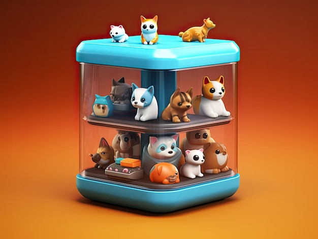 3d style pet shop app icon isolated on colorful background Generative AI