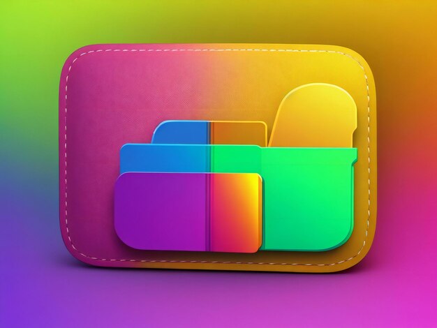 Фото Икона приложения кошелька 3d-стиля изолирована на цветном фоне.