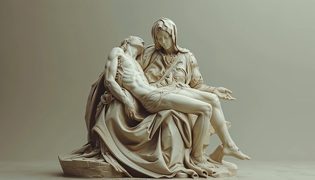 Photo a 3d stylized representation of the pieta sculpture