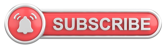 Photo 3d subscribe button 3d illustration