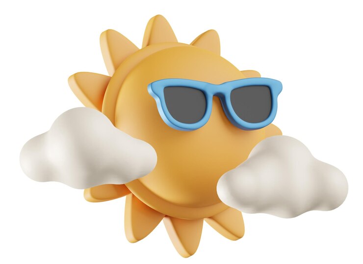 Photo 3d summer sun icon