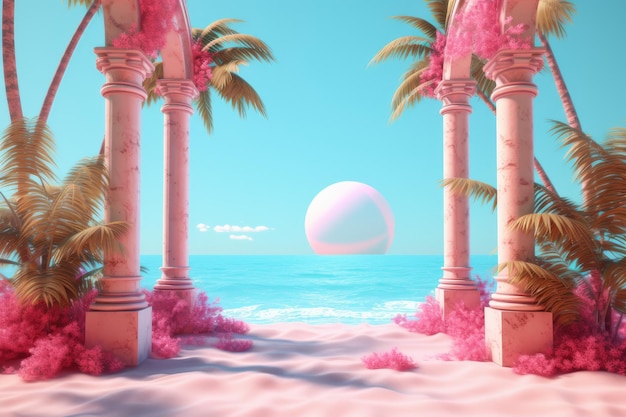 3D Summer vibe background