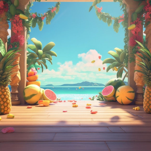 3D Summer vibe background