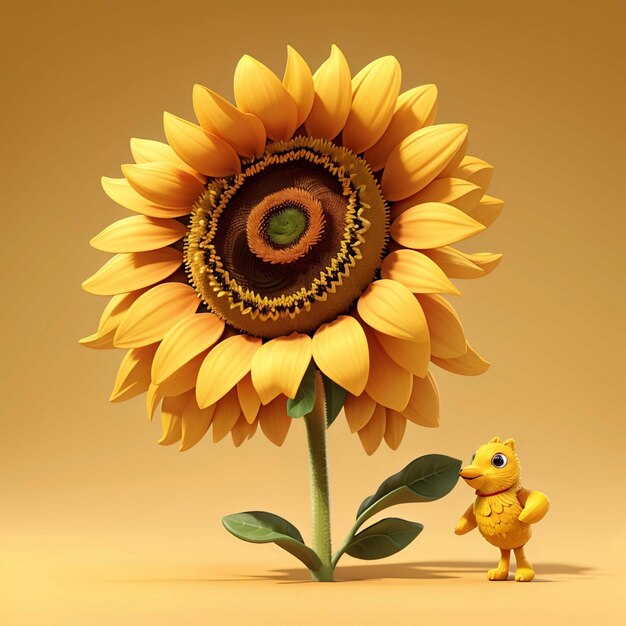 Foto girasole 3d su tob