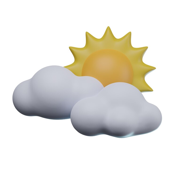 Photo 3d sunny cloud illustration