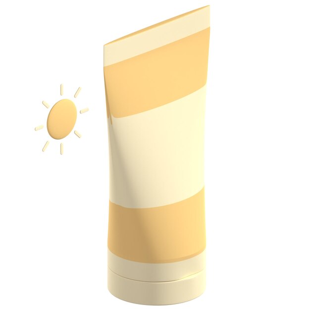3D 자외선 차단제 일러스트레이션
