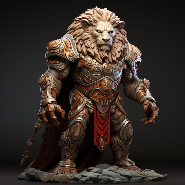 Photo 3d super hero lion