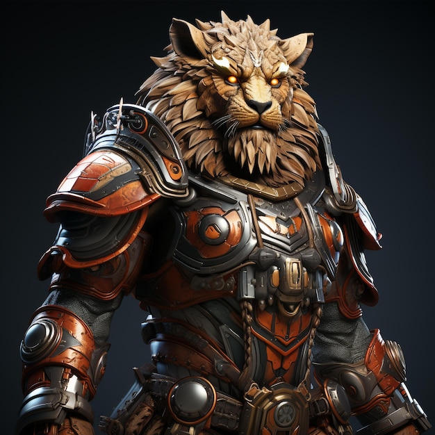 3d super hero lion