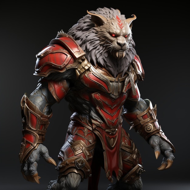 3d super hero lion