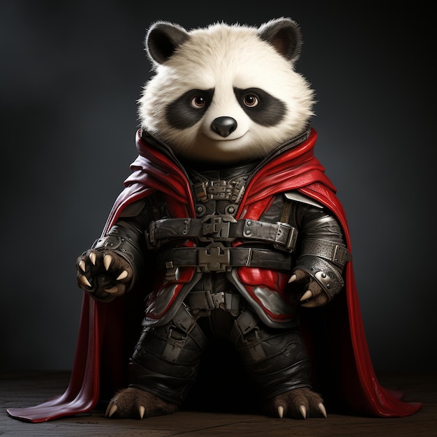 3d Super hero panda