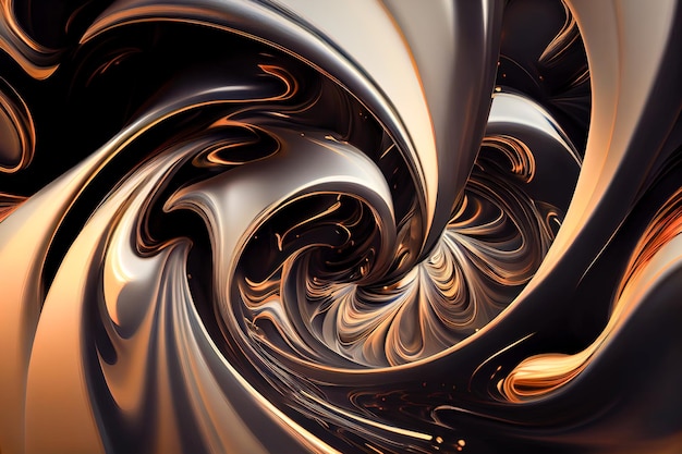 3d swirl of liquid gold Generative AI