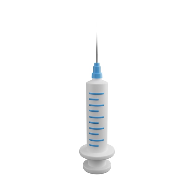 3d syringe illustration. Syringe 3d illustration isolated on white background. 3d vaccine icon