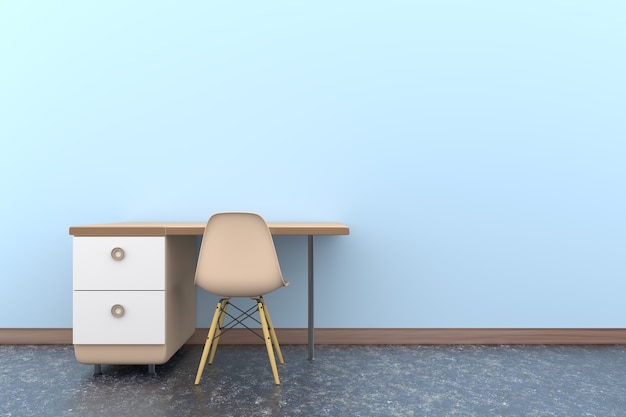 3d table chair office background