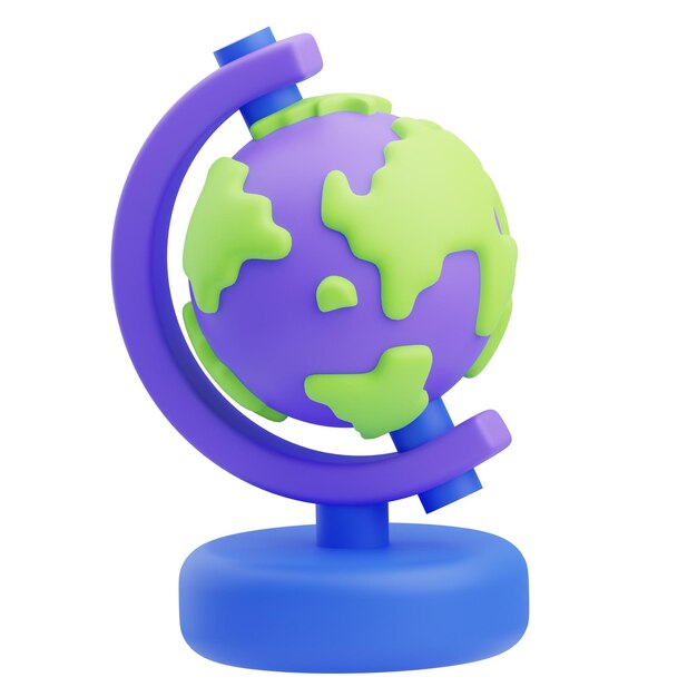 Photo 3d table globe illustration