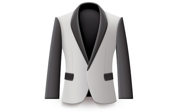 Foto blazer 3d su misura elegante su sfondo bianco