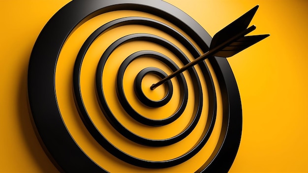 3d target on yellow background