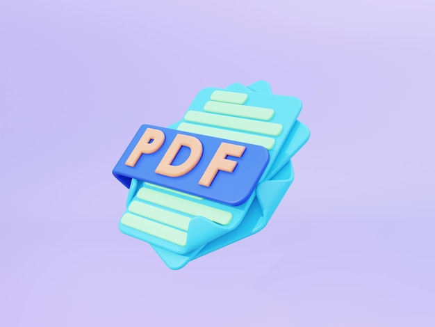 3D-задача сохраняется в файле формата pdf для иллюстрации или значка синего желтого и фиолетового цвета