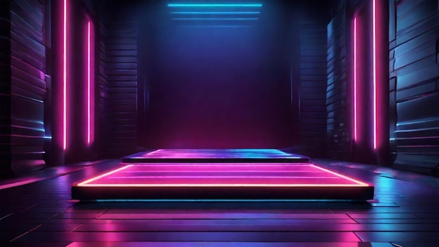 3d technology abstract neon light background