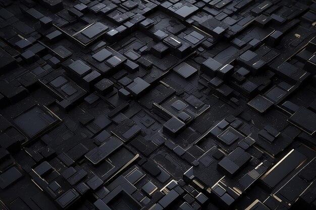 3d technology geometric black background