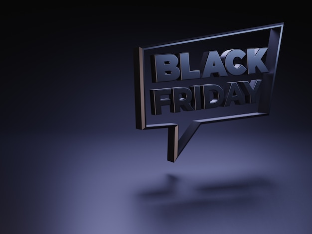 3D-teken Black Friday in tekstballon