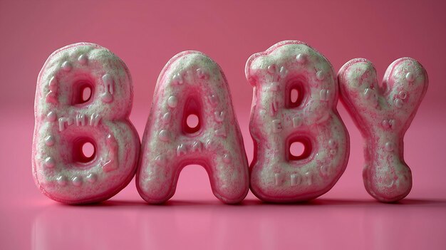 Foto 3d-tekst-effect van de oh baby ai genereren illustratie