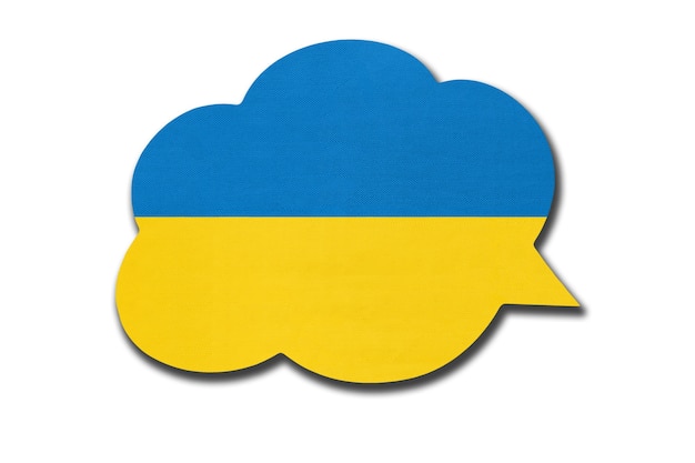Foto 3d tekstballon met de nationale vlag van oekraïne ukraine