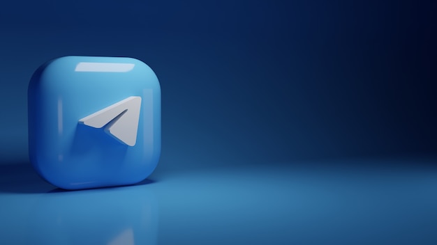 3d telegram application logo