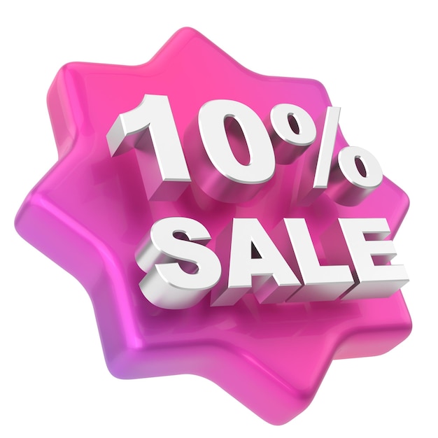 3D ten percent sale 10 sale Sale badge