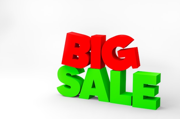 Photo 3d text big sale sign