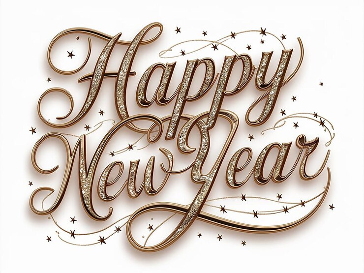 Photo 3d text happy new year