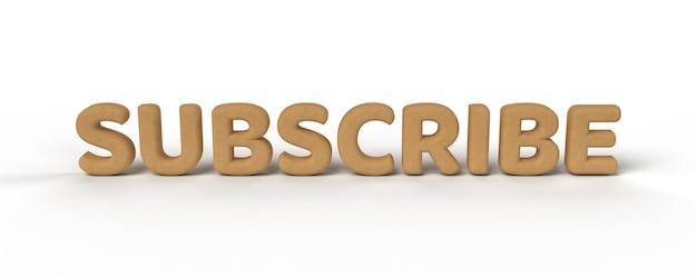 3d text or letters subscribe