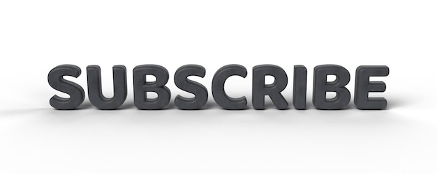 3d text or letters subscribe